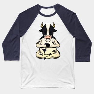 cow yoga animal cute and funny meditation Baseball T-Shirt